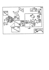 Carburetor Diagram and Parts List for 350455-1162-E1  Briggs and Stratton Engine